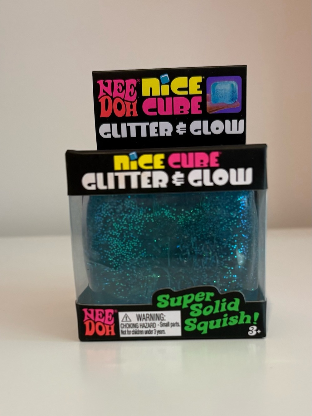 Nice Cube Glitter & Glow Super Solid Squish - Teal